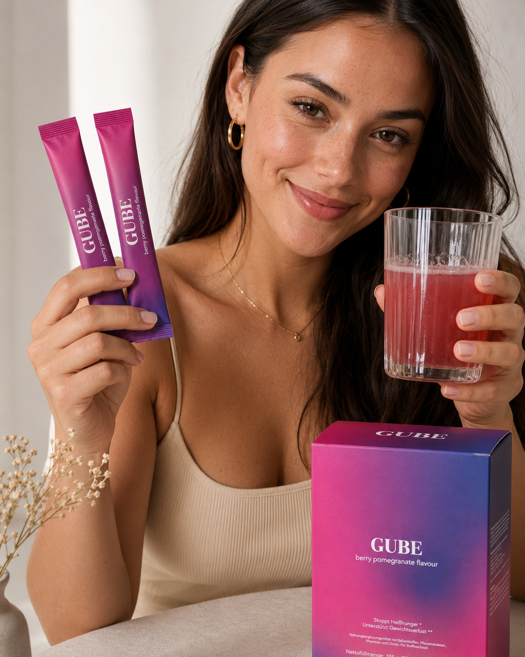 GUBE | Abnehmdrink für Sättigung mit Granatapfelgeschmack
