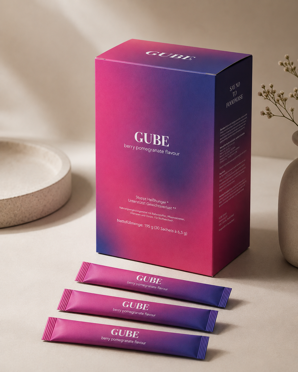 GUBE | Abnehmdrink für Sättigung mit Granatapfelgeschmack